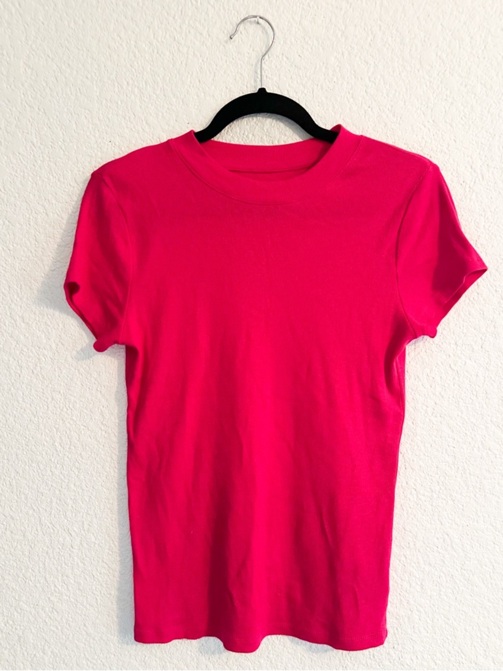 a new day Bright Pink Short Sleeve Crewneck Tee